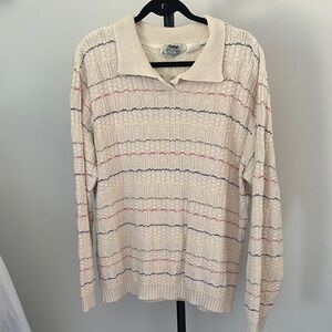 Northern Reflections Cream Sweater with Stripes